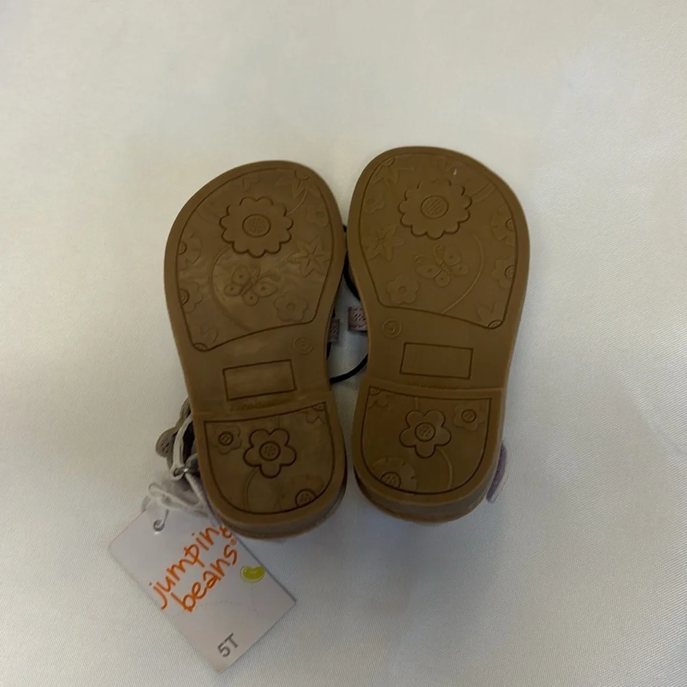 Jumping Beans Toddler Sandals Secure Strap Butterfly Detail Purple Girl 5T NWT